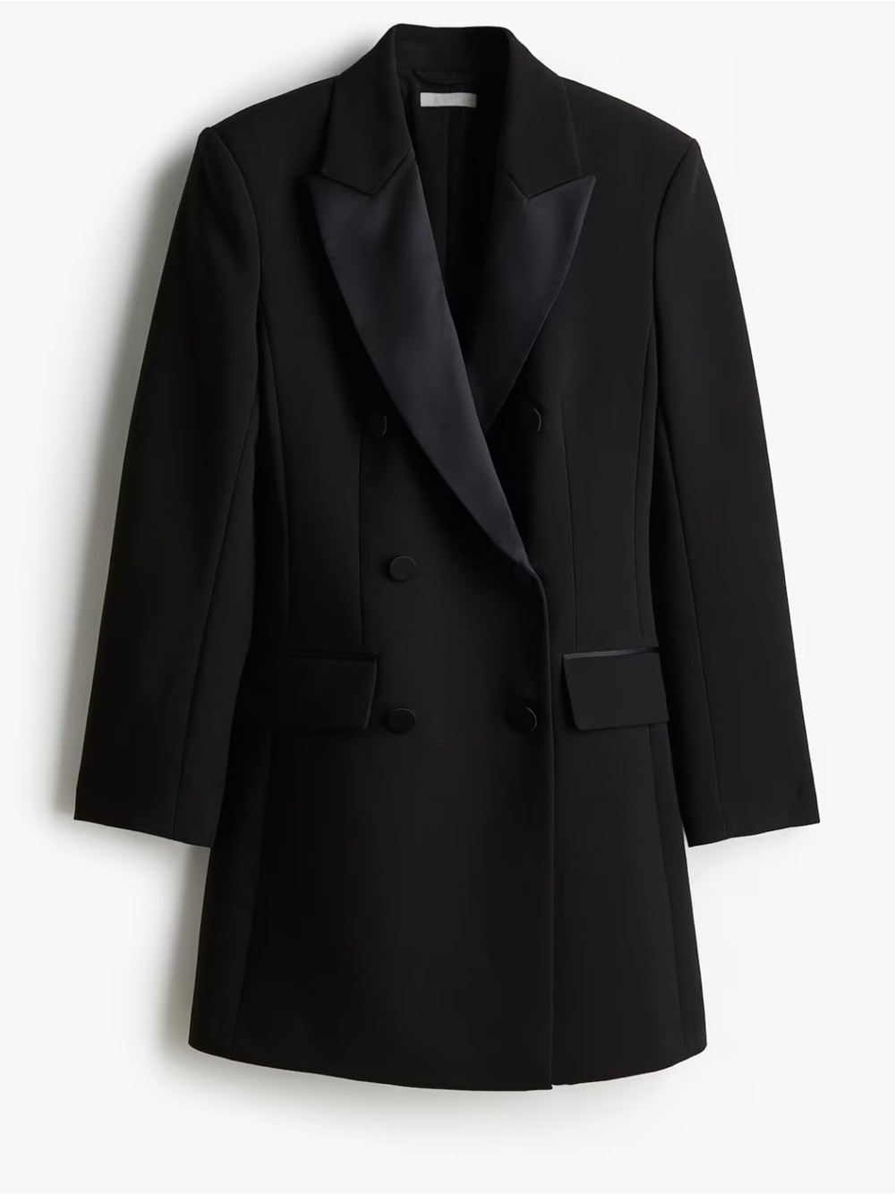 H&M Black Double-Breasted Blazer Dress